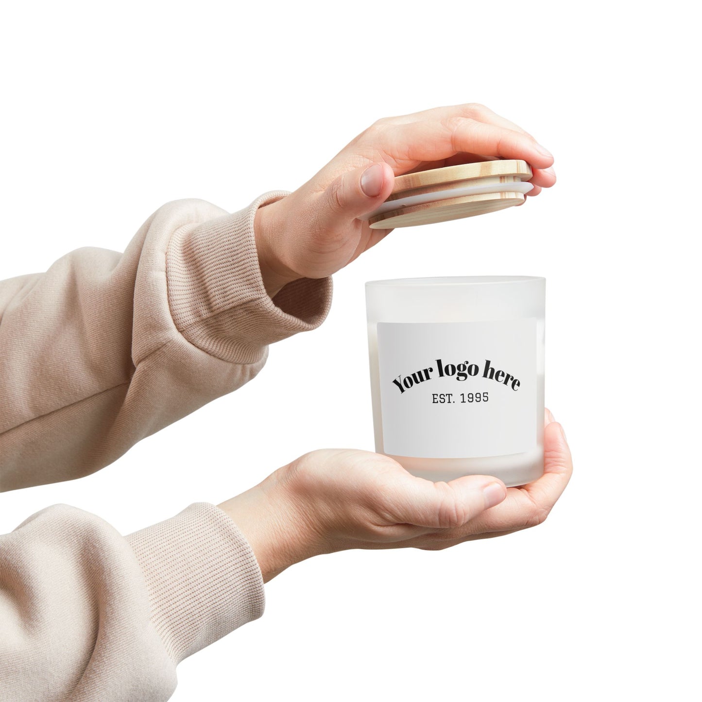 Customizable Frosted Glass Candle - Personalized Gift