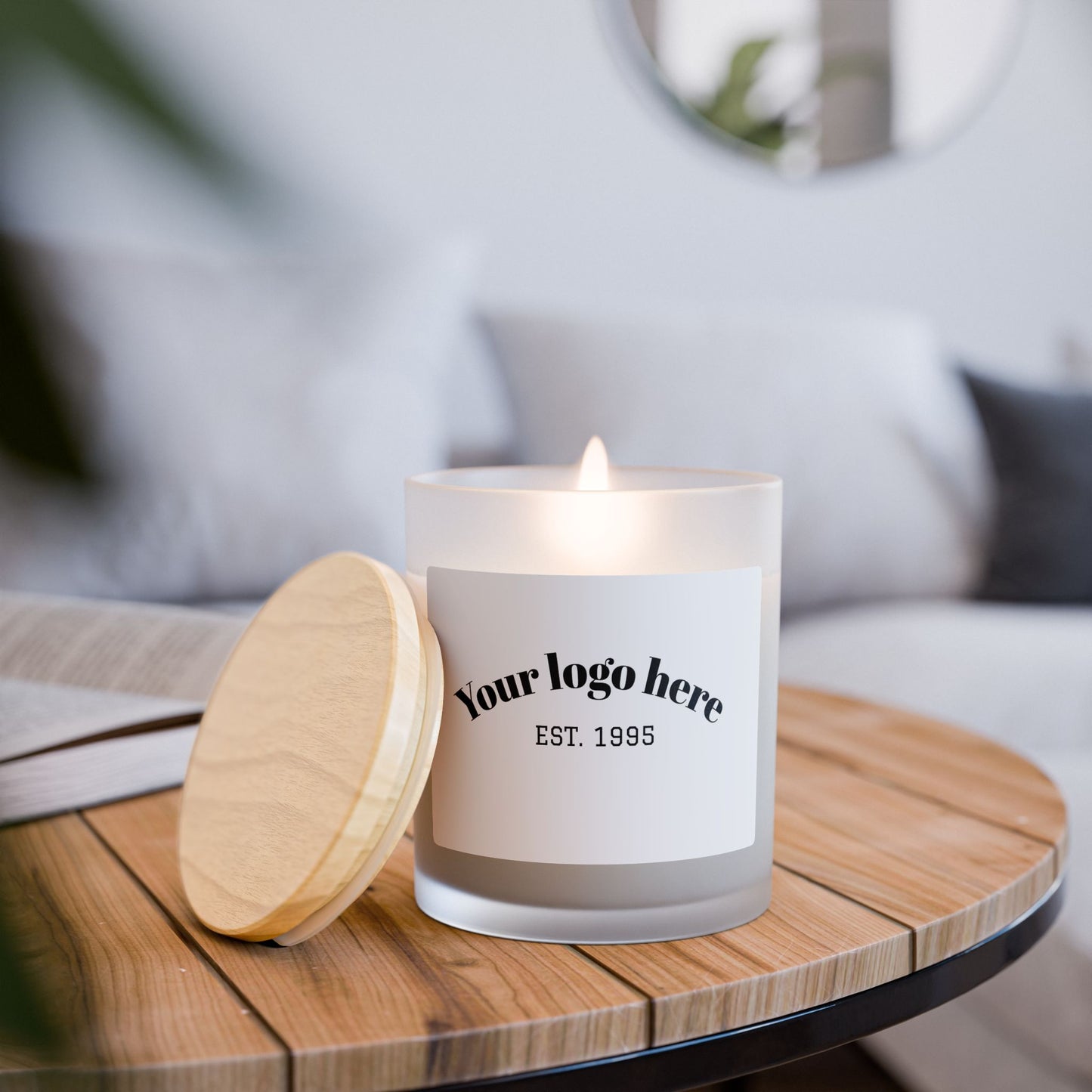 Customizable Frosted Glass Candle - Personalized Gift